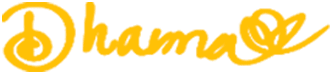 Dharma, hand-painted wordmark