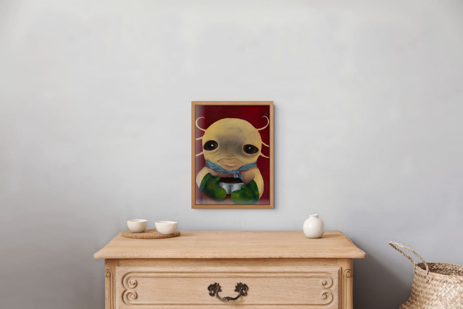 Era de caja, shown in a room