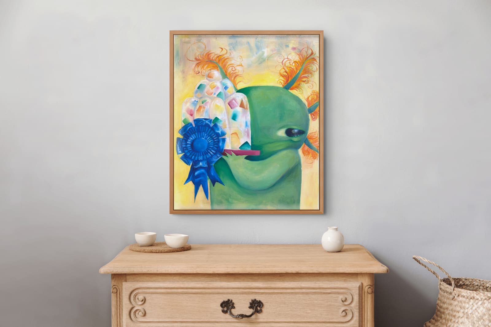 Me caga la gelatina de mosaico, shown in a room