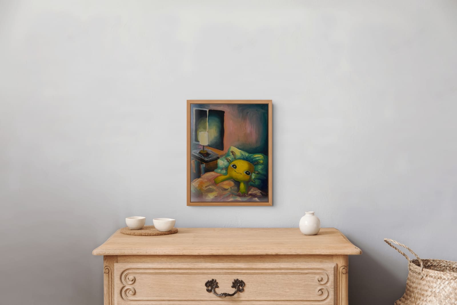 Sin título (amarillo), shown in a room