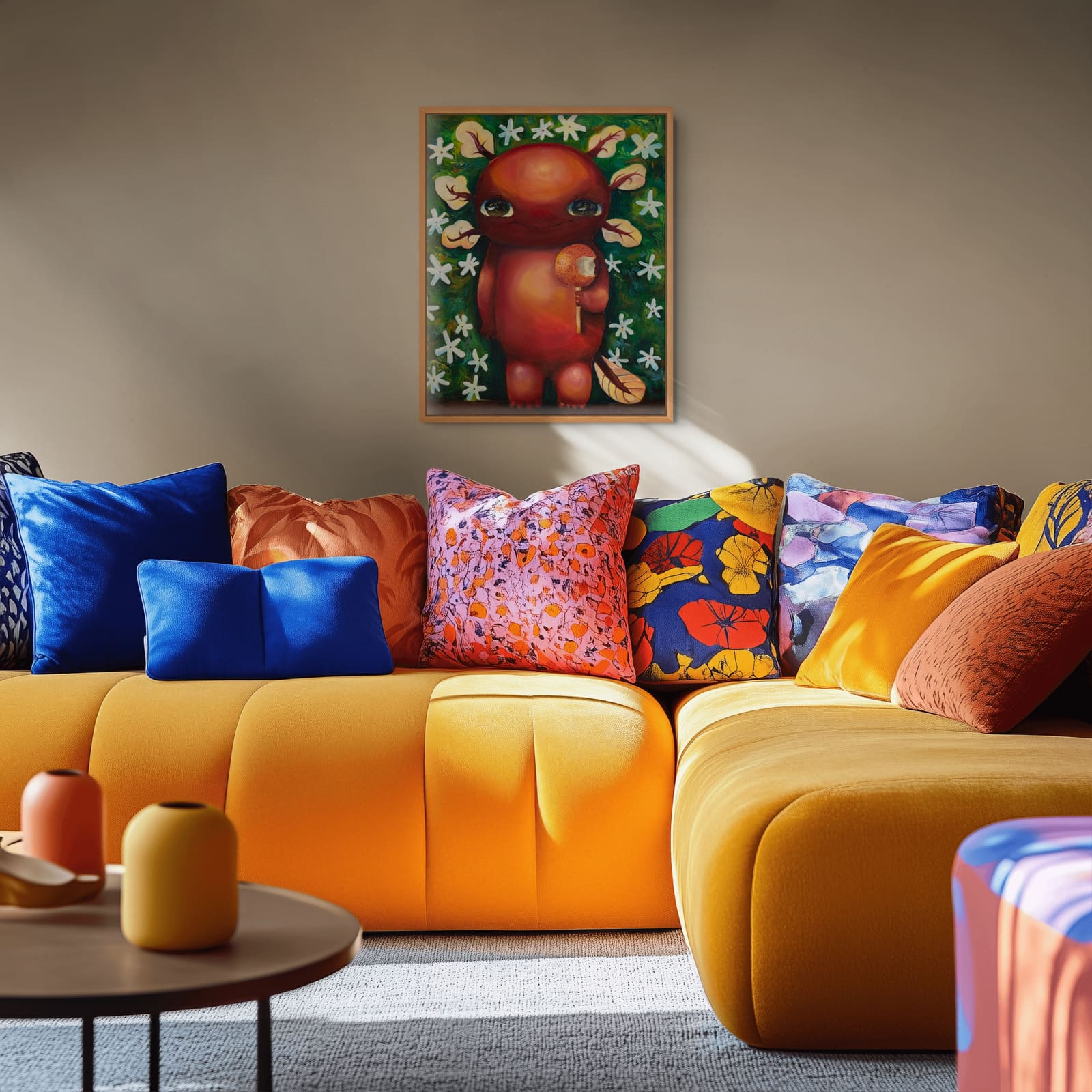 Sin título (flores), shown in a room